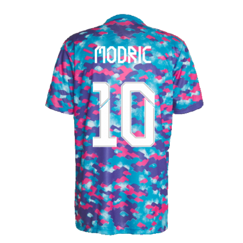 Real Madrid 2021-2022 Pre-Match Training Shirt (Pink) (MODRIC 10)