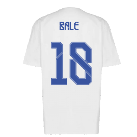 Real Madrid 2021-2022 Training Tee (White-Blue) (BALE 18)