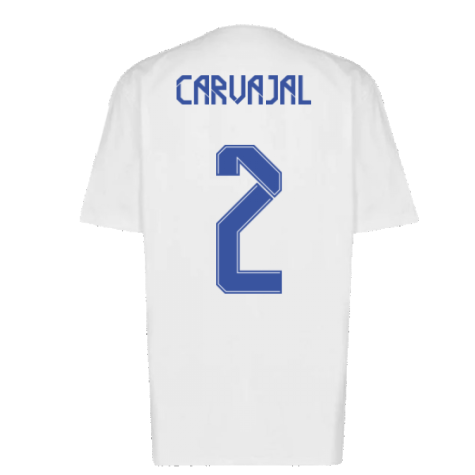Real Madrid 2021-2022 Training Tee (White-Blue) (CARVAJAL 2)