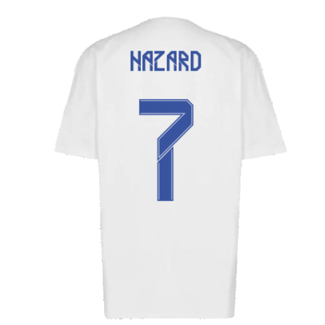 Real Madrid 2021-2022 Training Tee (White-Blue) (HAZARD 7)