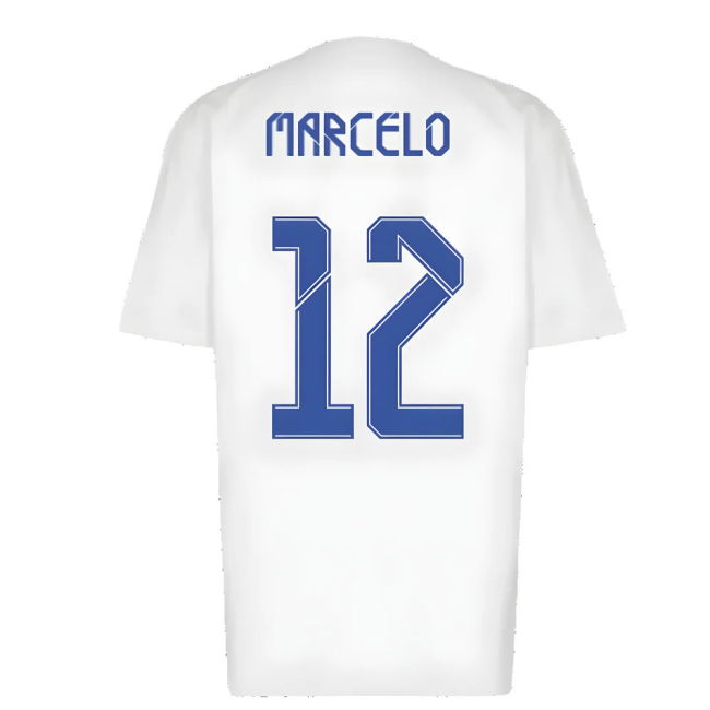 Real Madrid 2021-2022 Training Tee (White-Blue) (MARCELO 12)