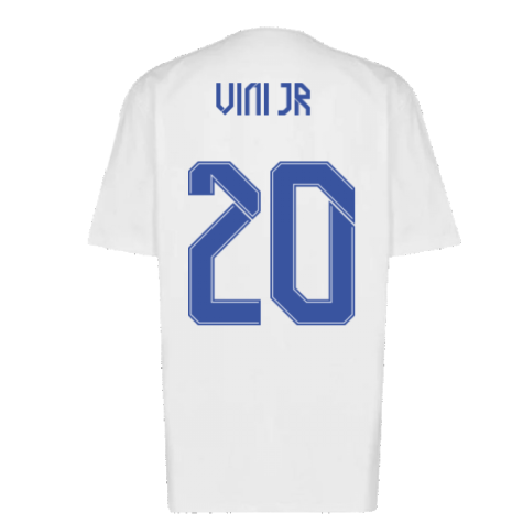Real Madrid 2021-2022 Training Tee (White-Blue) (VINI JR 20)