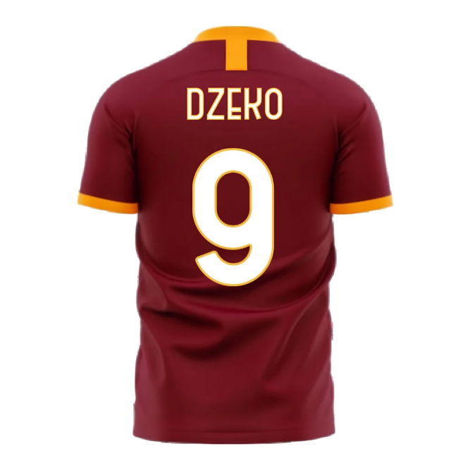 Roma 2025-2026 Home Concept Football Kit (Libero) - No Sponsor (DZEKO 9)