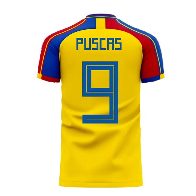 Romania 2025-2026 Home Concept Football Kit (Libero) (PUSCAS 9)