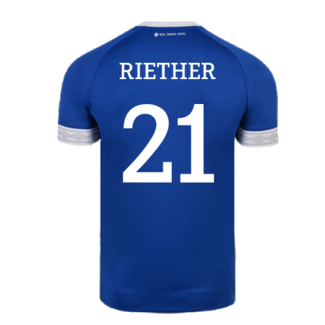 Schalke 2018-19 Home Shirt ((Mint) XXL) (Riether 21)