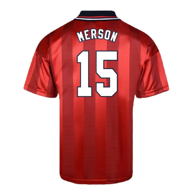 Score Draw England 1998 World Cup Finals Away Retro Football Shirt (MERSON 15)