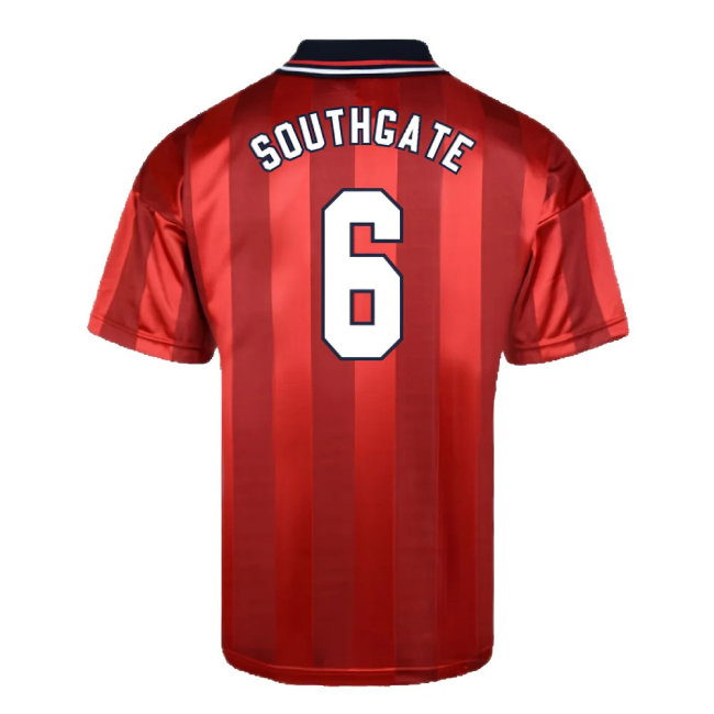 Score Draw England 1998 World Cup Finals Away Retro Football Shirt (SOUTHGATE 6)
