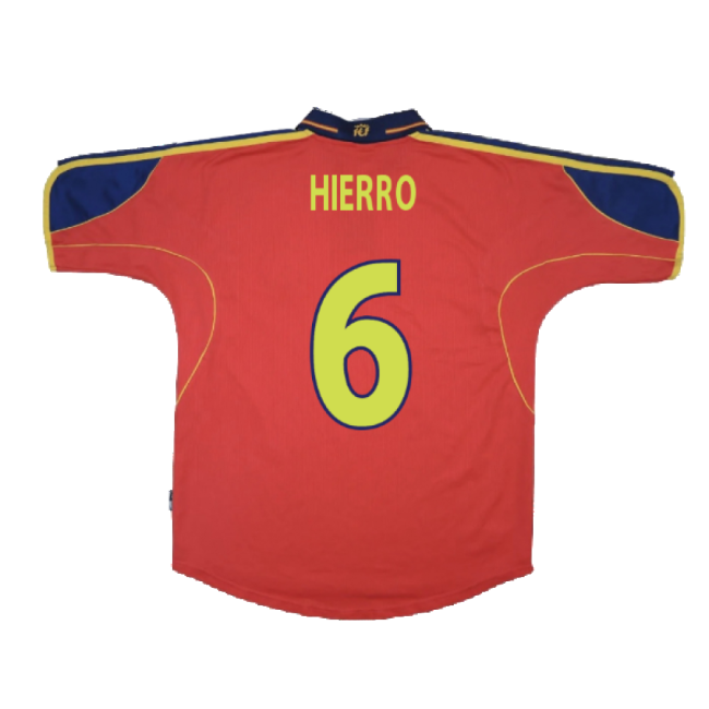 Spain 1999-02 Home Shirt ((Excellent) S) (Hierro 6)