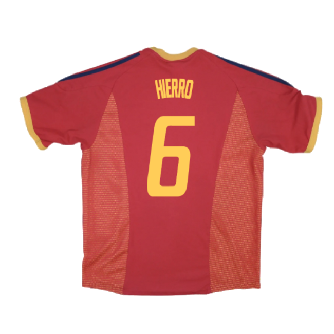 Spain 2002-04 Home Shirt ((Good) XL) (Hierro 6)