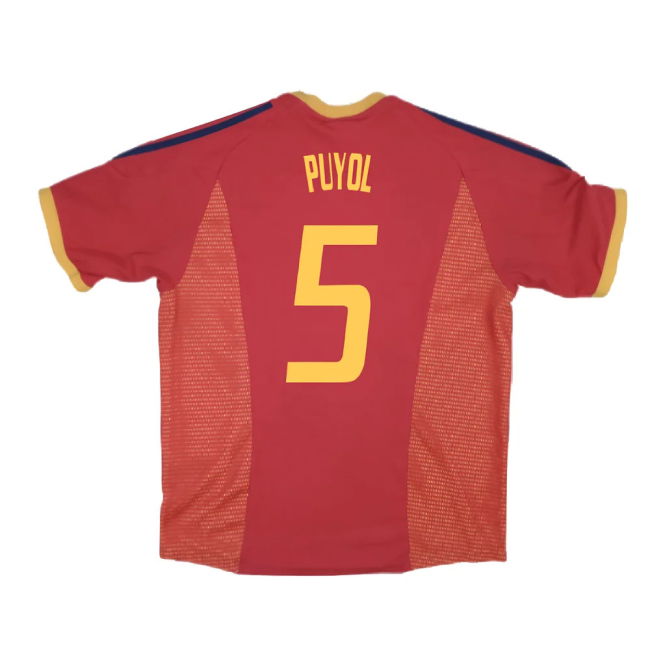 Spain 2002-04 Home Shirt ((Good) XL) (Puyol 5)