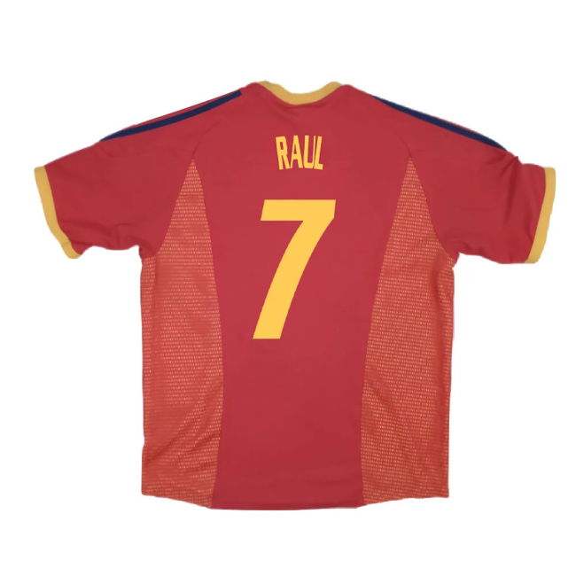 Spain 2002-04 Home Shirt ((Good) XL) (Raul 7)