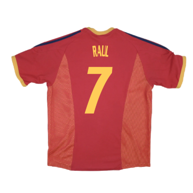 Spain 2002-04 Home Shirt ((Good) XL) (Raul 7)