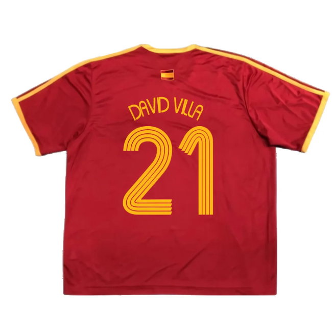 Spain 2006-07 Basic Home Shirt (S) (Excellent) (David Villa 21)
