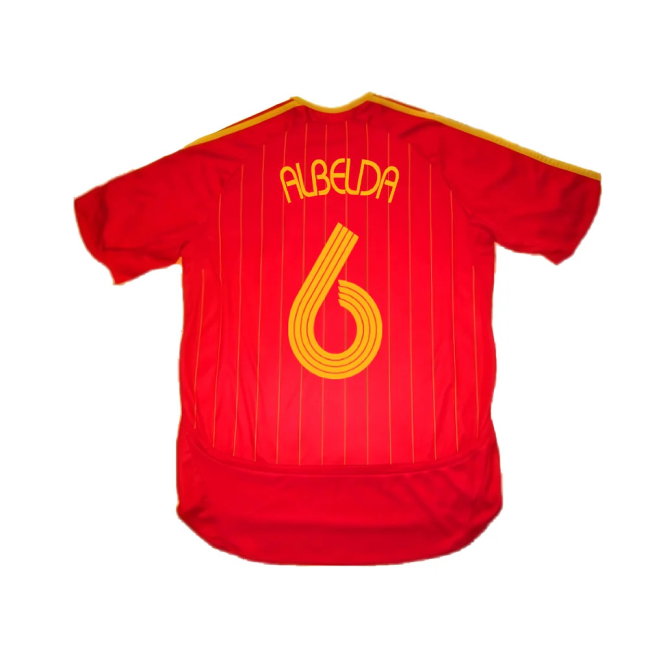 Spain 2006-08 Home Shirt (S) (Excellent) (Albelda 6)