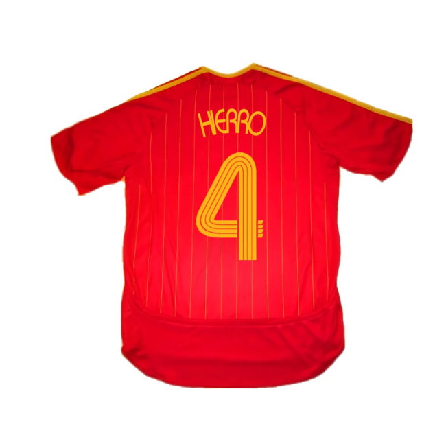 Spain 2006-08 Home Shirt (S) (Excellent) (Hierro 4)