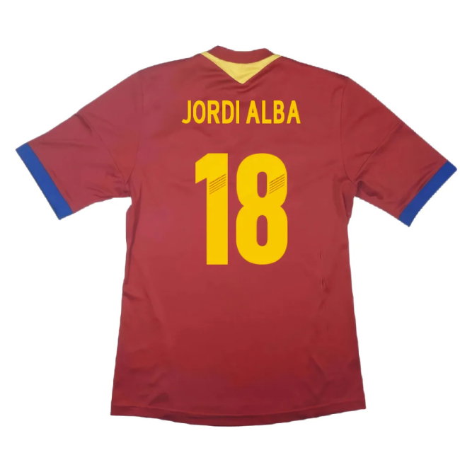 Spain 2013-14 Home Shirt (S) (Excellent) (Jordi Alba 18)