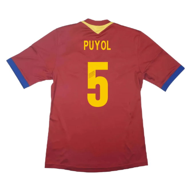 Spain 2013-14 Home Shirt (S) (Excellent) (Puyol 5)