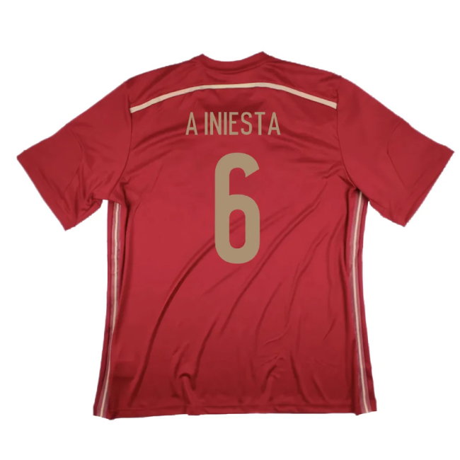 Spain 2014-15 Home Shirt (XS) (Excellent) (A Iniesta 6)