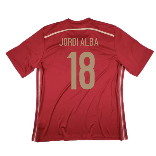 Spain 2014-15 Home Shirt (XS) (Excellent) (Jordi Alba 18)