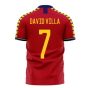 Spain 2023-2024 Home Concept Football Kit (Libero) (DAVID VILLA 7)