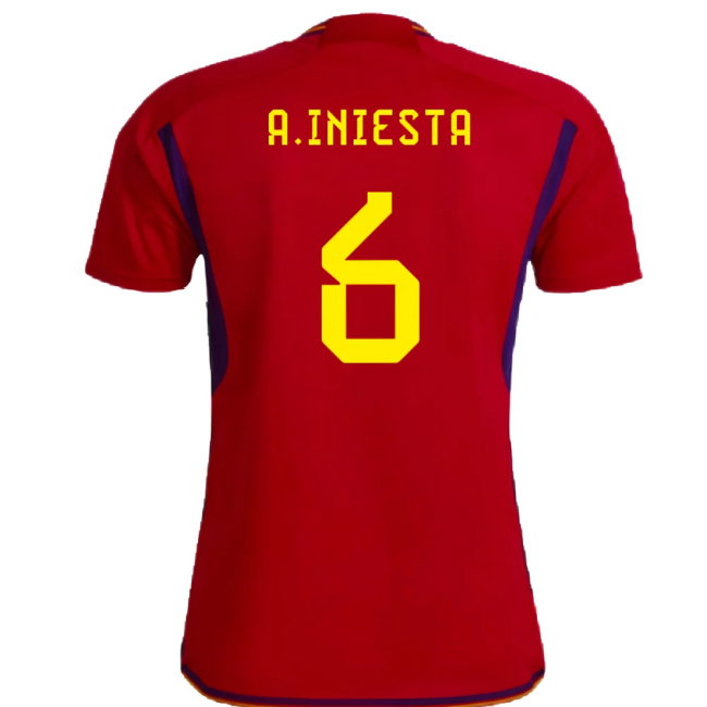 Spain 2022-23 Home Shirt (Womens XL-) (A.Iniesta 6) (Mint)