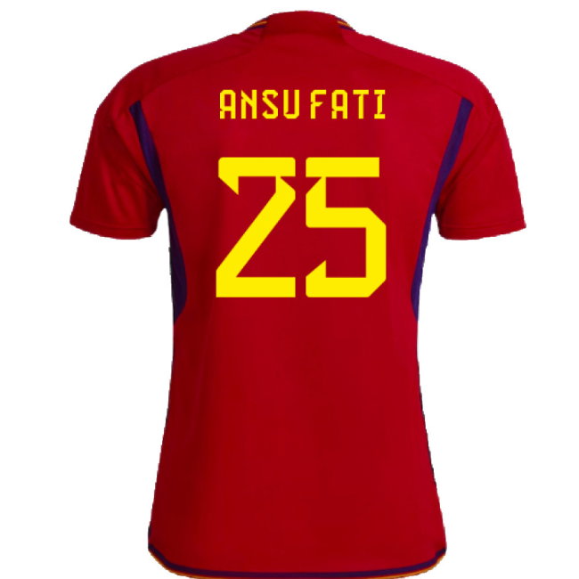 Spain 2022-23 Home Shirt (Womens XL-) (Ansu Fati 25) (Mint)