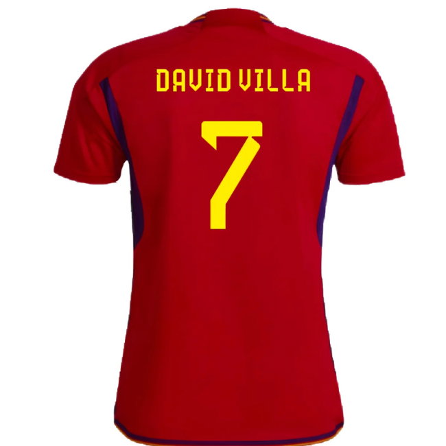 Spain 2022-23 Home Shirt (Womens XL-) (David Villa 7) (Mint)