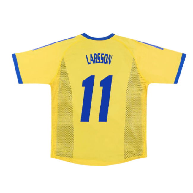 Sweden 2002-03 Home Shirt ((Very Good) S) (Larsson 11)