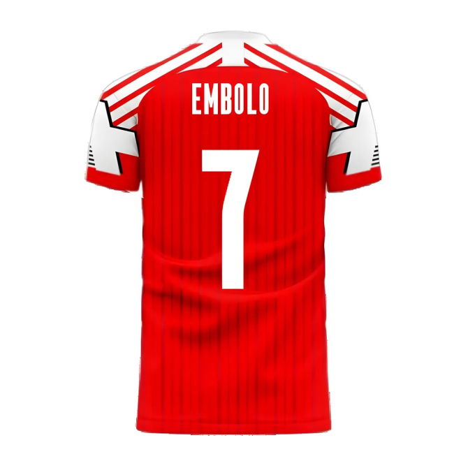 Switzerland 2025-2026 Retro Concept Football Kit (Libero) (EMBOLO 7)