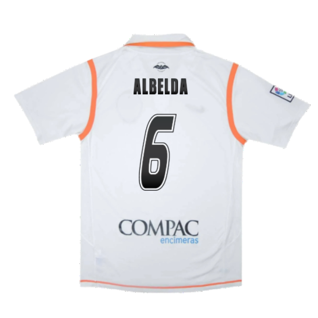 Valencia 2007-08 Home Shirt ((Excellent) S) (Albelda 6)