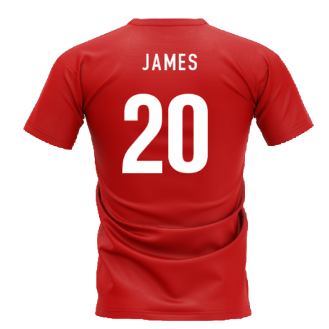 Wales Football Team T-Shirt - Red (JAMES 20)