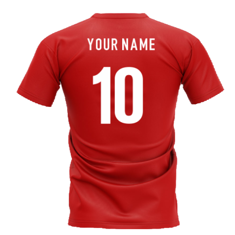 Wales Football Team T-Shirt - Red (Your Name)