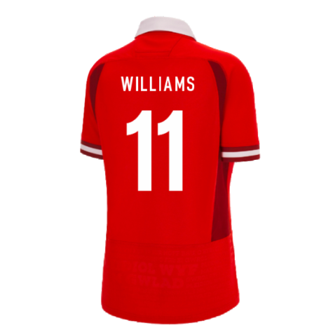 Wales RWC 2023 WRU Home Rugby Shirt (Ladies) (Williams 11)