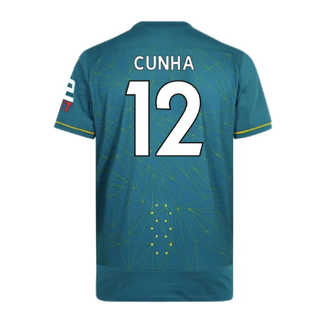 Wolves 2022-23 Pro Away Shirt (Sponsorless) (XXL) (Mint) (Cunha 12)