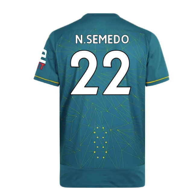 Wolves 2022-23 Pro Away Shirt (Sponsorless) (XXL) (Mint) (N.SEMEDO 22)