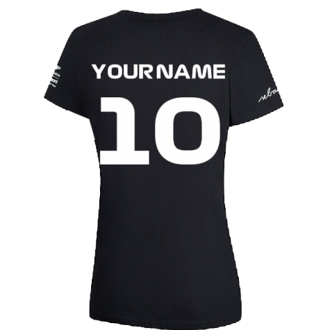 2022-2023 Aston Martin Official SV T-Shirt Womens (Black) (Your Name)