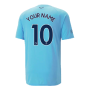 2022-2023 Man City Casuals Tee (Light Blue) (Your Name)