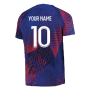 2022-2023 PSG Pre-Match Training Shirt (Blue) - Kids (Your Name)
