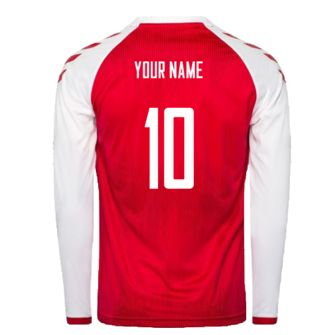 2020-2021 Denmark Long Sleeve Home Shirt (Your Name)