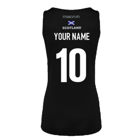 2023-2024 Scotland Rugby Training Singlet (Black) - Ladies (Your Name)