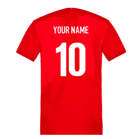 2023-2024 France Rugby Training Tee (Red) (Your Name)