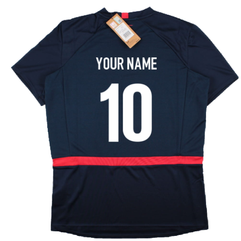 2023-2024 England Rugby Gym Tee (Navy Blazer) (Your Name)