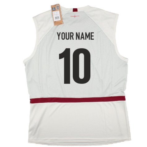 2023-2024 England Rugby Sleeveless Shirt (Foggy Dew) (Your Name)