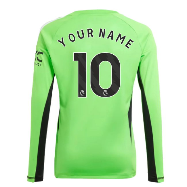 2023-2024 Man Utd Home Goalkeeper Shirt (Solar Green) - Kids (Your Name)