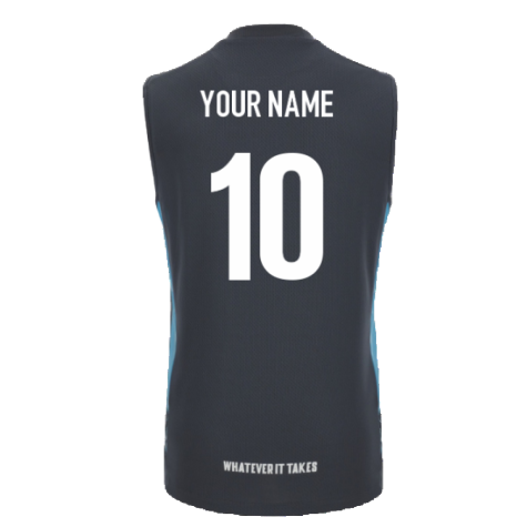 2023-2024 Glasgow Warriors Rugby Sleeveless Vest (Grey) (Your Name)
