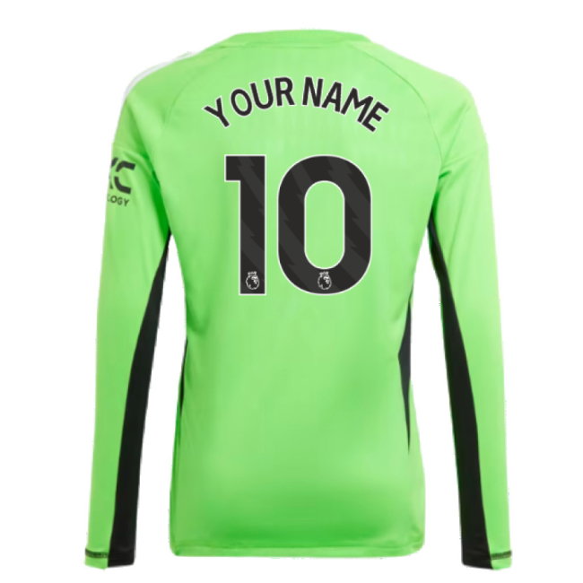 2023-2024 Man Utd Home Goalkeeper Shirt (Solar Green) - Kids (Your Name)