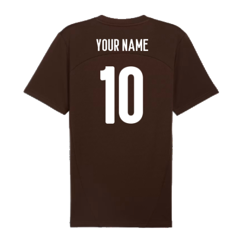 2024-2025 St Pauli Training Shirt (Dark Chocolate) (Your Name)