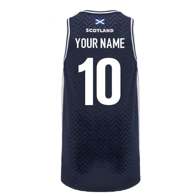 2024-2025 Scotland Rugby Basketball Singlet (Navy) - Kids (Your Name)