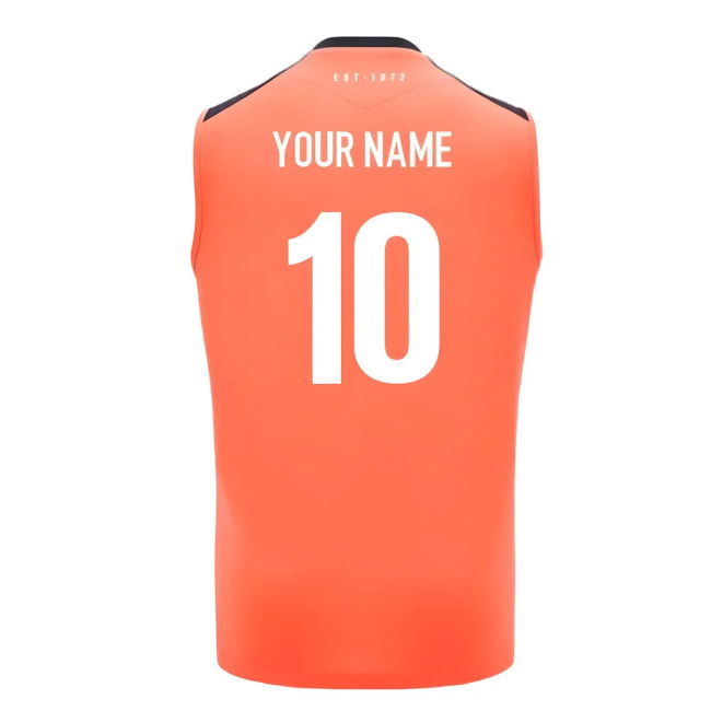 2024-2025 Edinburgh Rugby Sleeveless Jersey (Orange) (Your Name)