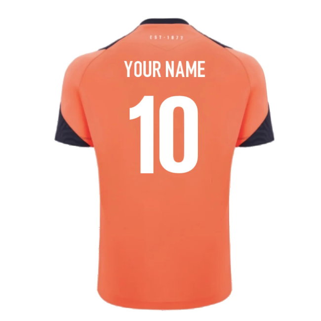 2024-2025 Edinburgh Rugby Poly Training Shirt (Orange) (Your Name)